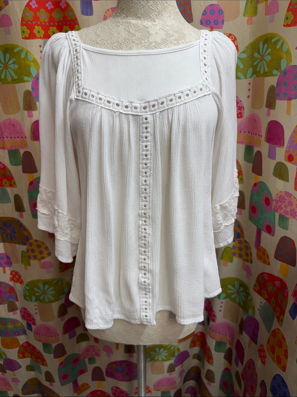 Forgotten Grace 3/4 Sleeve Blouse. Small